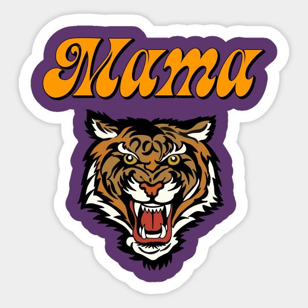 Tiger Mama Game Day Cheer Mom Vintage Tiger Face Sticker by SilverLake